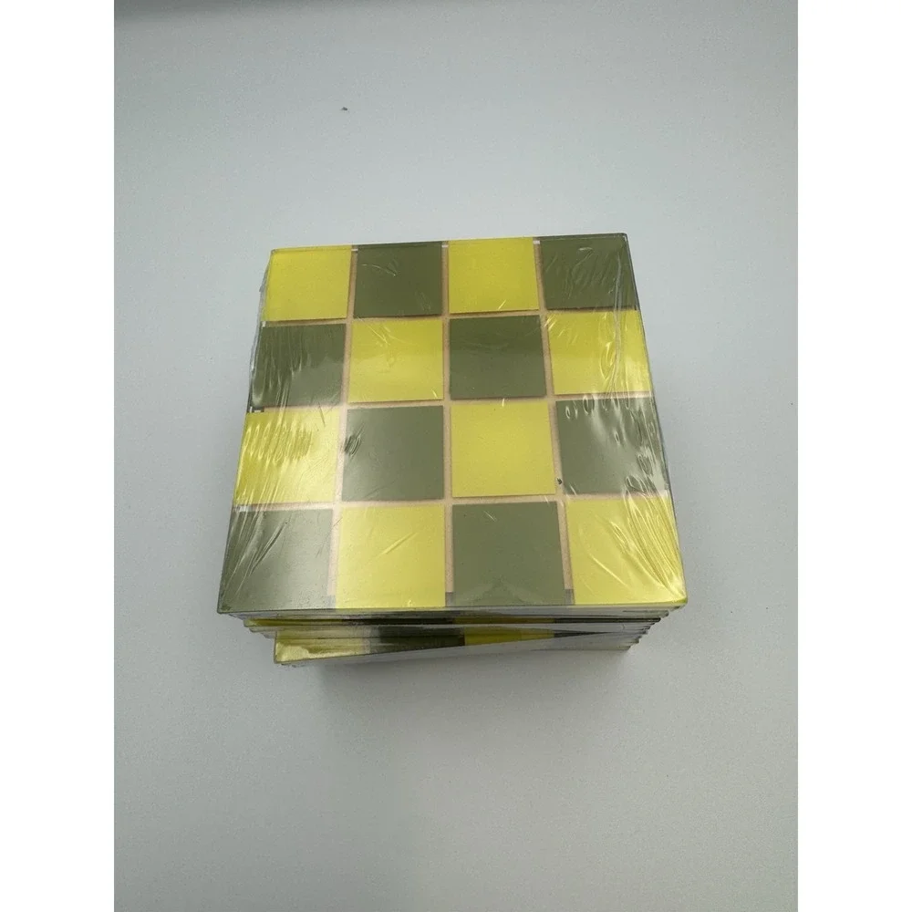 Square Glass Coasters 4 sets of 4 (Green) NEW